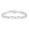 Bracelet tennis Infinity Heart en argent sterling 925 avec diamants 1/5 ct 7 po (couleur HI, clarté I2-I3)