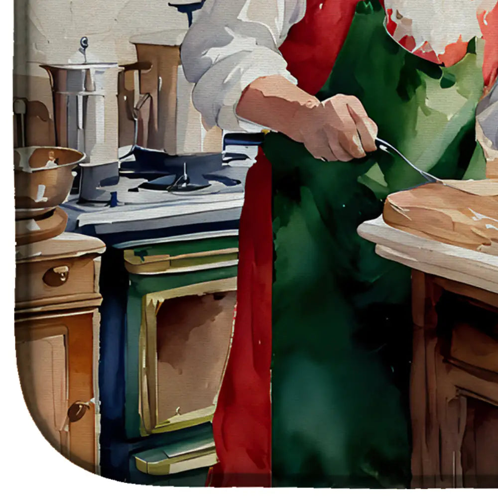 Esterilla para secar platos con forma de galletas de Papá Noel