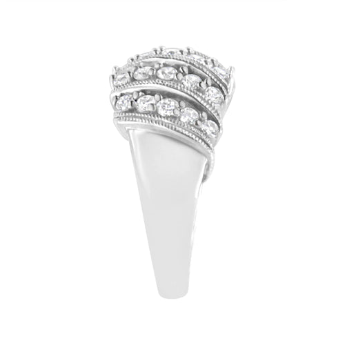 Anillo de banda con diamantes cultivados en laboratorio de 1 ct en plata esterlina 925 (color FG, claridad VS2-SI1)