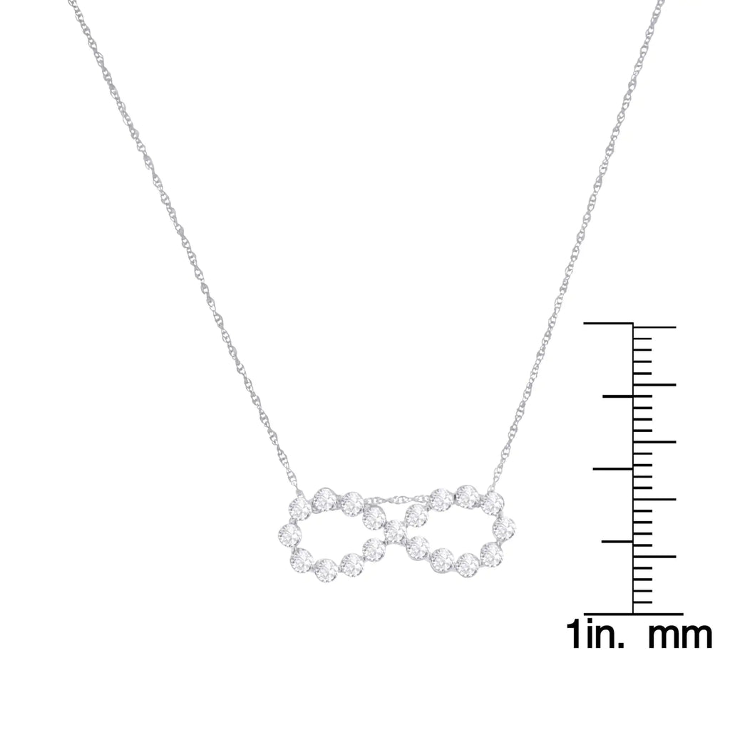 Collier avec pendentif infini en argent sterling 925 et diamants 1/4 ct (IJ, I2-I3)