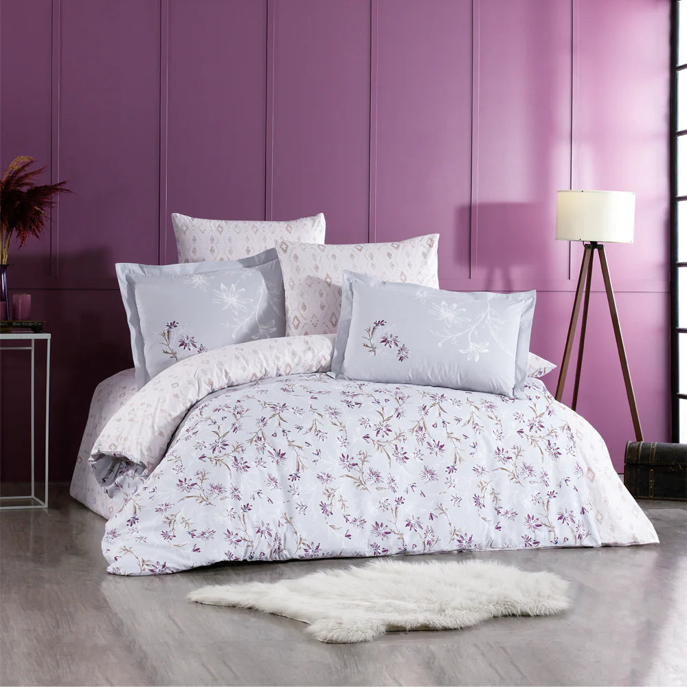 Juego de funda nórdica de popelina para cama de matrimonio Hobby Jardin Mor