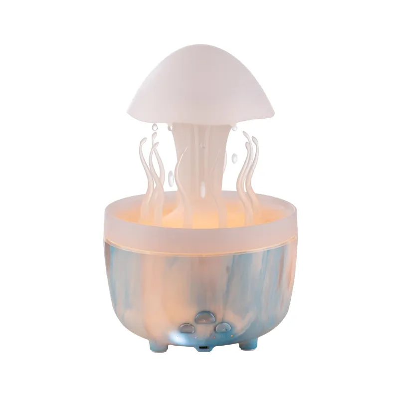 Difusor de aroma con forma de gota de agua giratoria, lámpara de noche colorida