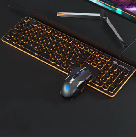 Teclado luminoso para juegos con cable USB: ideal para uso en el hogar y la oficina