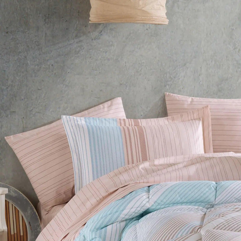 Hobby Trella Turquoise - Juego de cama doble de popelina