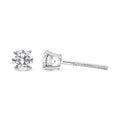 Aros clásicos de 4 puntas con diamantes de talla brillante redondos de 1/2 ct en plata esterlina 925 (color IJ, claridad I2-I3)