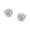 Aros con nudo de amor en espiral con diamantes redondos y baguette de 1/4 ct en plata esterlina 925 (color IJ, claridad I3)