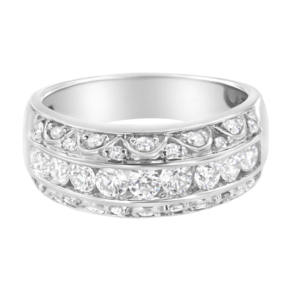 Anillo de cóctel cultivado en laboratorio de 1 ct en plata esterlina 925 (color FG, claridad VS2-SI1)