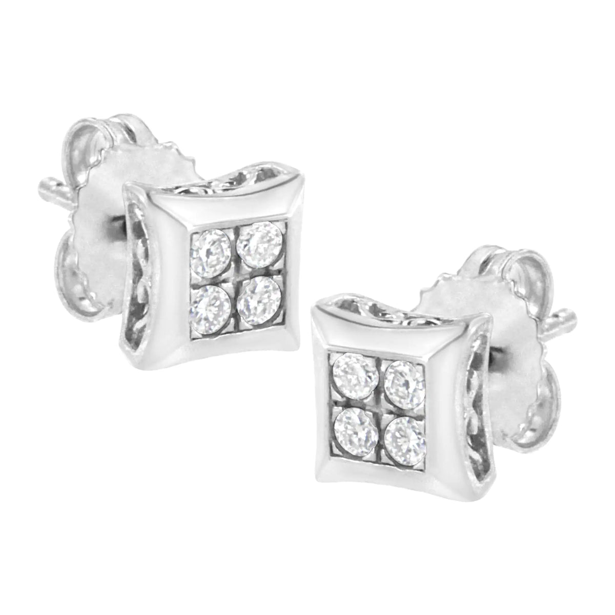 Pendiente de plata de ley 925 con forma de cometa de diamantes cultivados en laboratorio de 1/4 ct (color FG, claridad VS2-SI1)