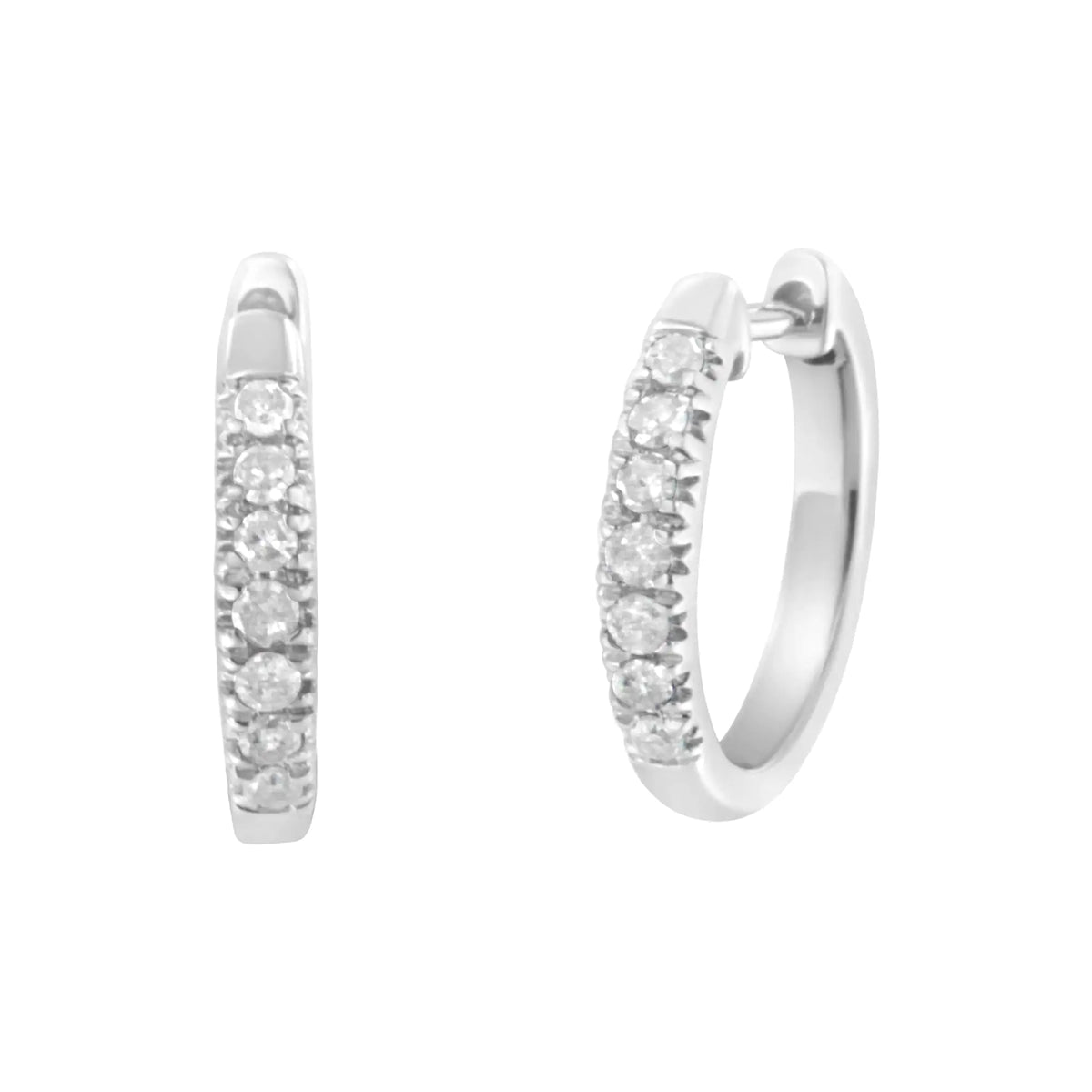 Aros de diamantes de 1/4 ct en plata de ley 925 (color IJ, claridad I3)