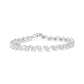 Pulsera de eslabones en forma de S con halo de diamantes redondos de 1/2 ct en plata de ley 925 (color IJ, claridad I2-I3) - 7,25"