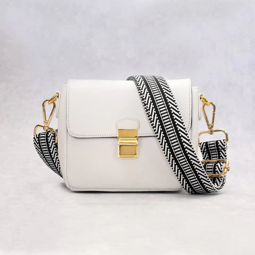 Bolso de mano de piel pequeño color blanco (opción 2)
