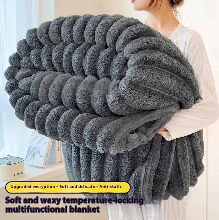 VelvetCozy Solid Color Thickened Nap Blanket