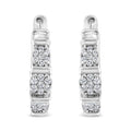 Aro con diseño floral de diamantes de talla redonda de 1/2 ctw en plata de ley 925 (color IJ, claridad I2-I3)