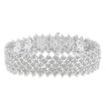 Pulsera de tenis de varias filas de diamantes de 3,0 cttw en plata esterlina 925 (claridad IJ, color I3) - Tamaño 7"