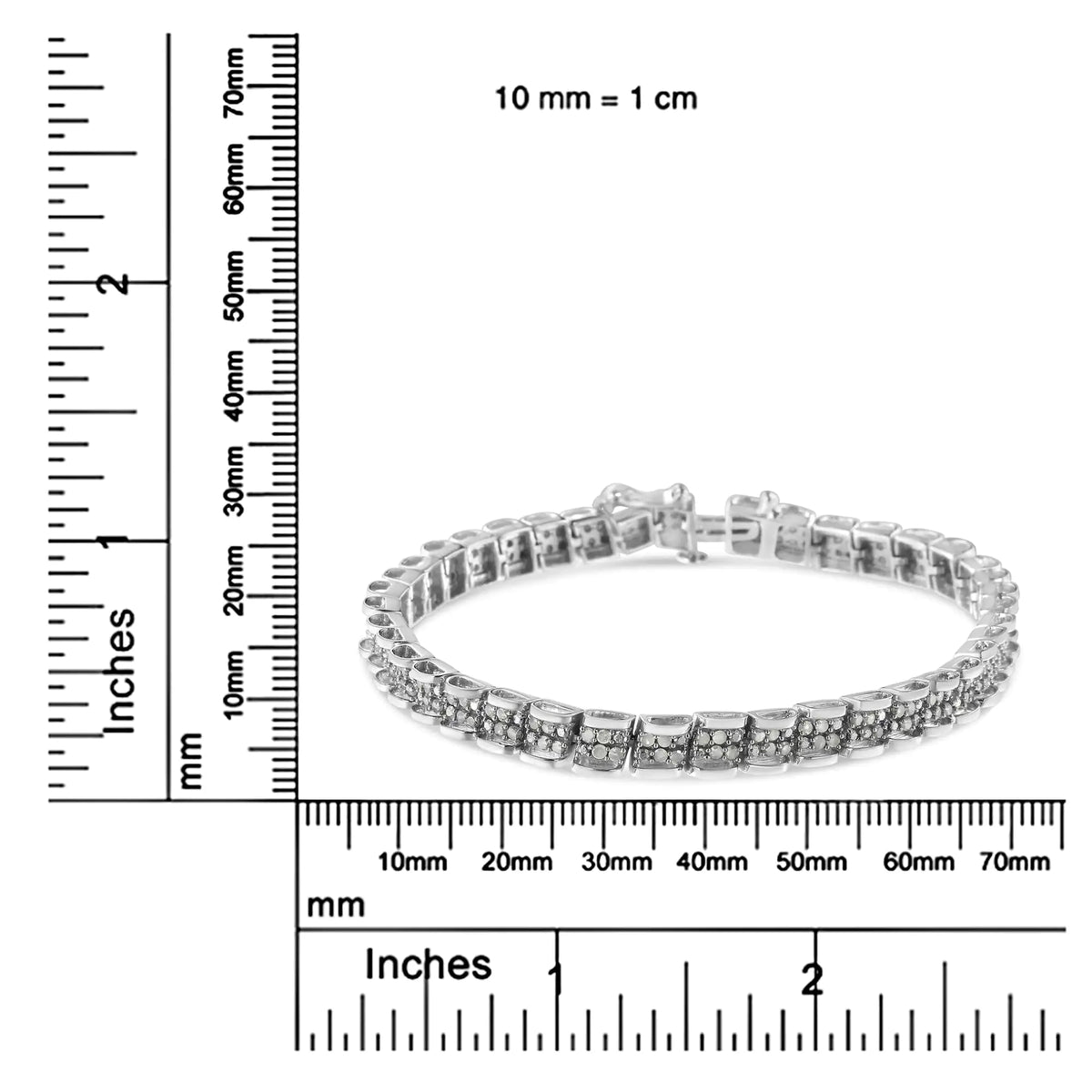Pulsera de eslabones redondos de 7" con placa Miracle de diamantes de 2,0 ct en plata esterlina 925 (color IJ, claridad I2-I3)