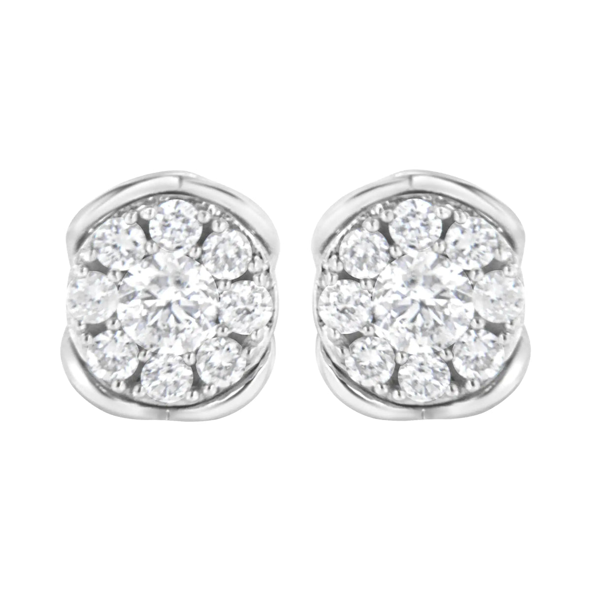 .925 Sterling Silver 1/2 cttw Lab Grown Diamond Composite Earring (F-G Color, VS2-SI1 Clarity)