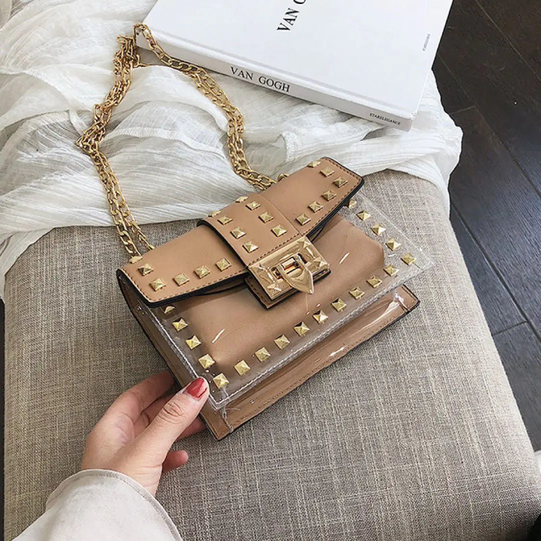 Bolso de hombro Betty -Transparente/Bronceado