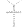 Collar con colgante de cruz de diamantes de 1/6 ct en plata de ley 925 (IJ, I1-I2)