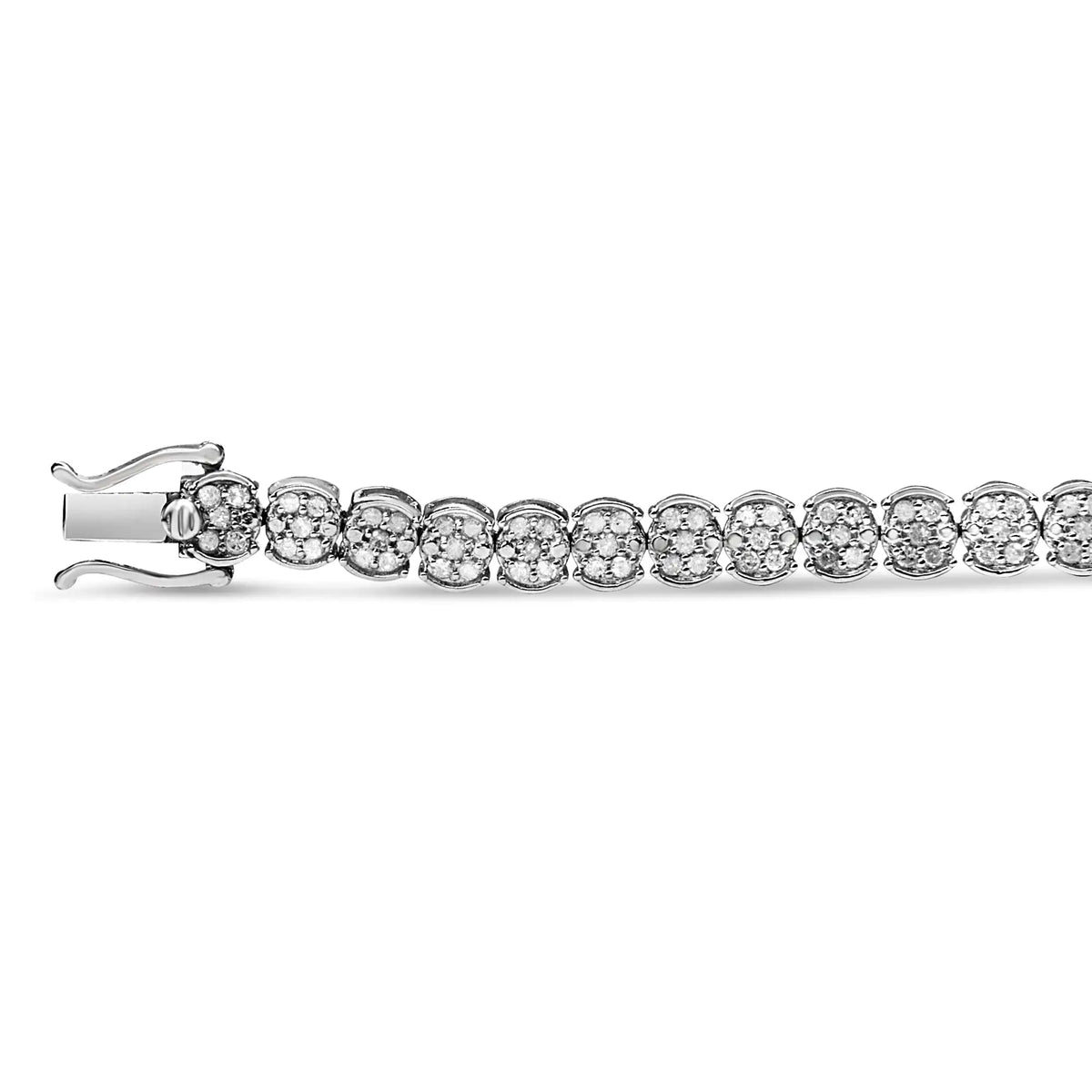 Pulsera de eslabones de diamantes de 2,0 ct en plata de ley 925 (color IJ, claridad I2-I3) - Tamaño 7,25"