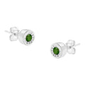 Aros con diamantes verdes de talla brillante de 1/5 ct engastados en forma de milagro en plata de ley 925 (color elegante, claridad I1-I2)