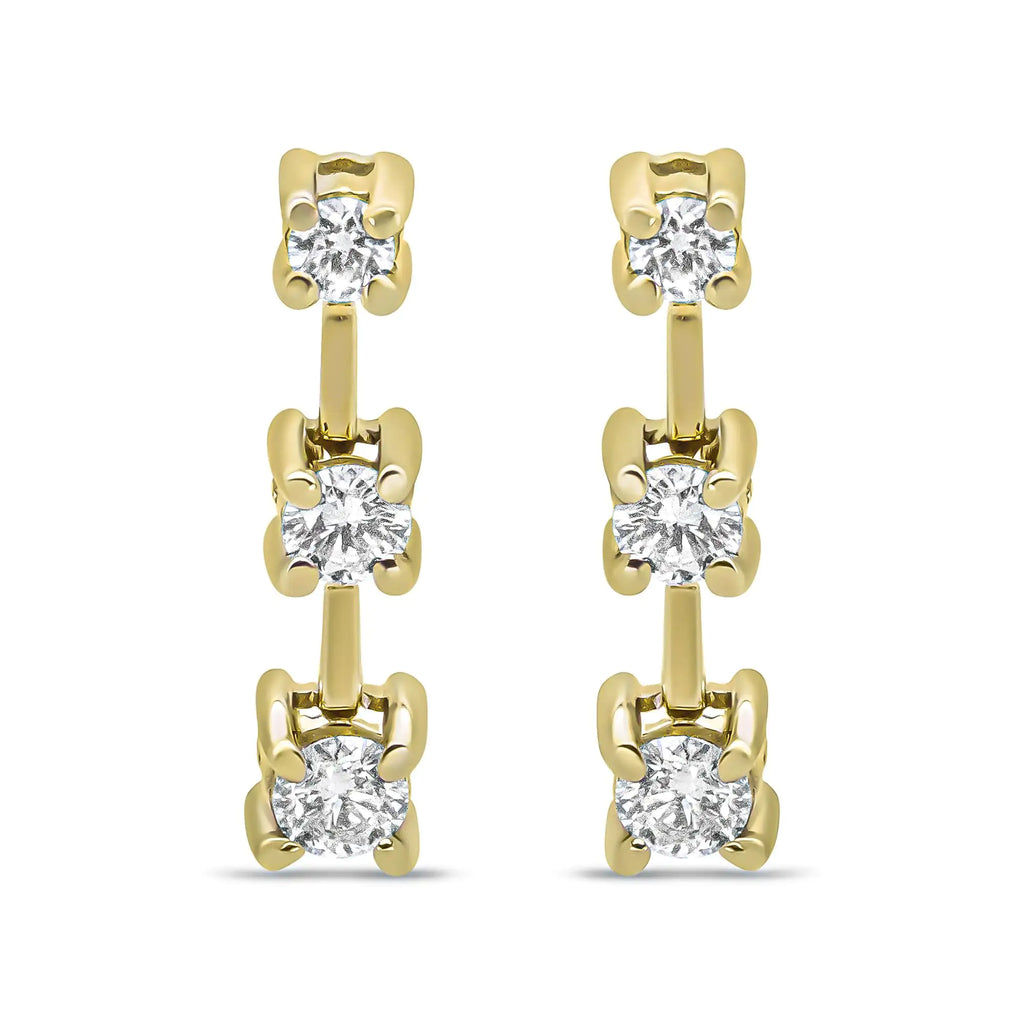 .925 Sterling Silver 1/2 Cttw Lab Grown Brilliant Round Cut Diamond Floral Cluster Stud Earrings (G-H Color, VS2-SI1 Clarity)