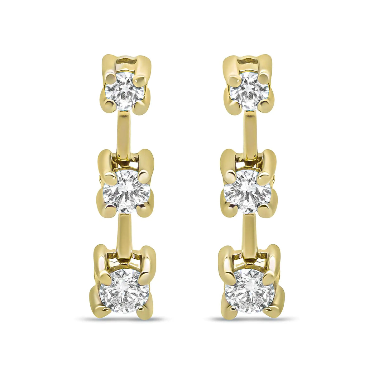 .925 Sterling Silver 1/2 Cttw Lab Grown Brilliant Round Cut Diamond Floral Cluster Stud Earrings (G-H Color, VS2-SI1 Clarity)