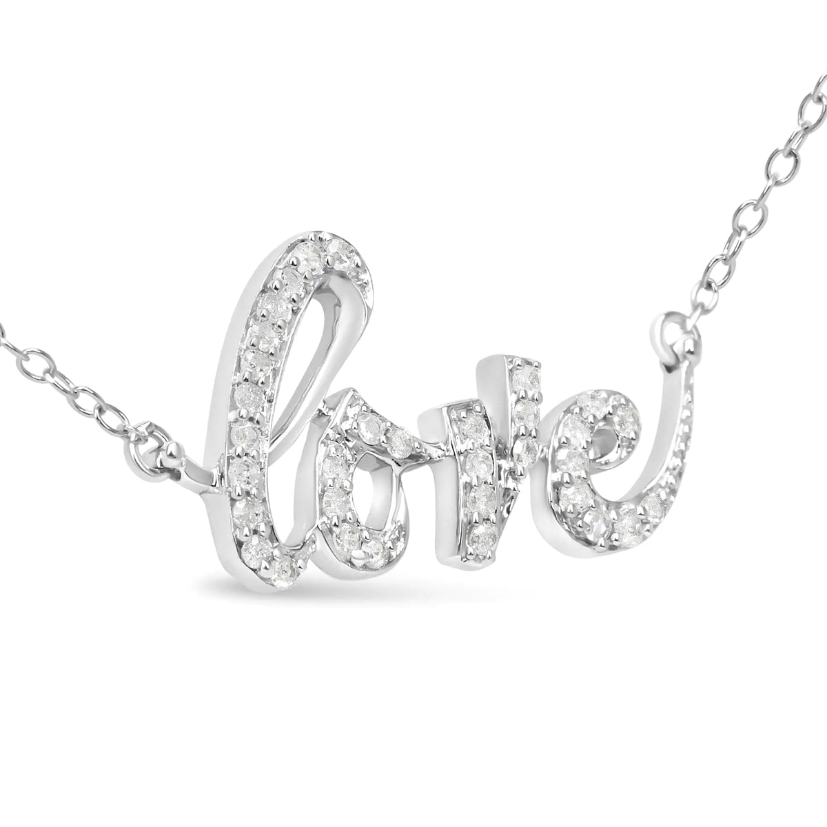 Collar con colgante de 18" con diamantes redondos de 1/5 ct en plata de ley 925 (color IJ, claridad I2-I3)