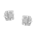 .925 Sterling Silver 1/2 Cttw Round-Cut Diamond Stud Earrings (I-J Color, I1-I2 Clarity)