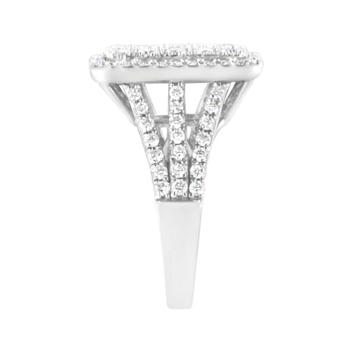Anillo de diamantes cultivados en laboratorio de 1 9/10 cttw en plata esterlina 925 (color FG, claridad VS2-SI1)