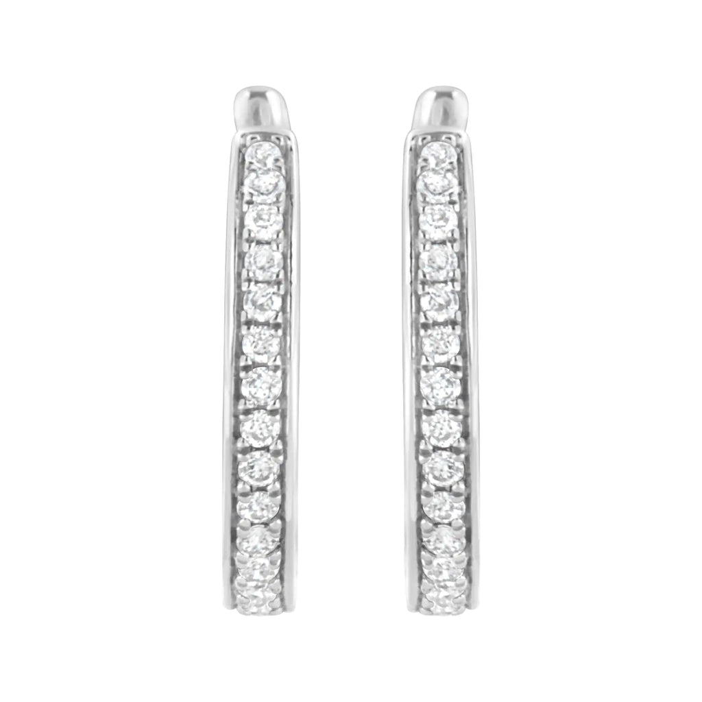 .925 Sterling Silver 1/2 cttw Lab Grown Diamond Hoop Earring (F-G Color, VS2-SI1 Clarity)