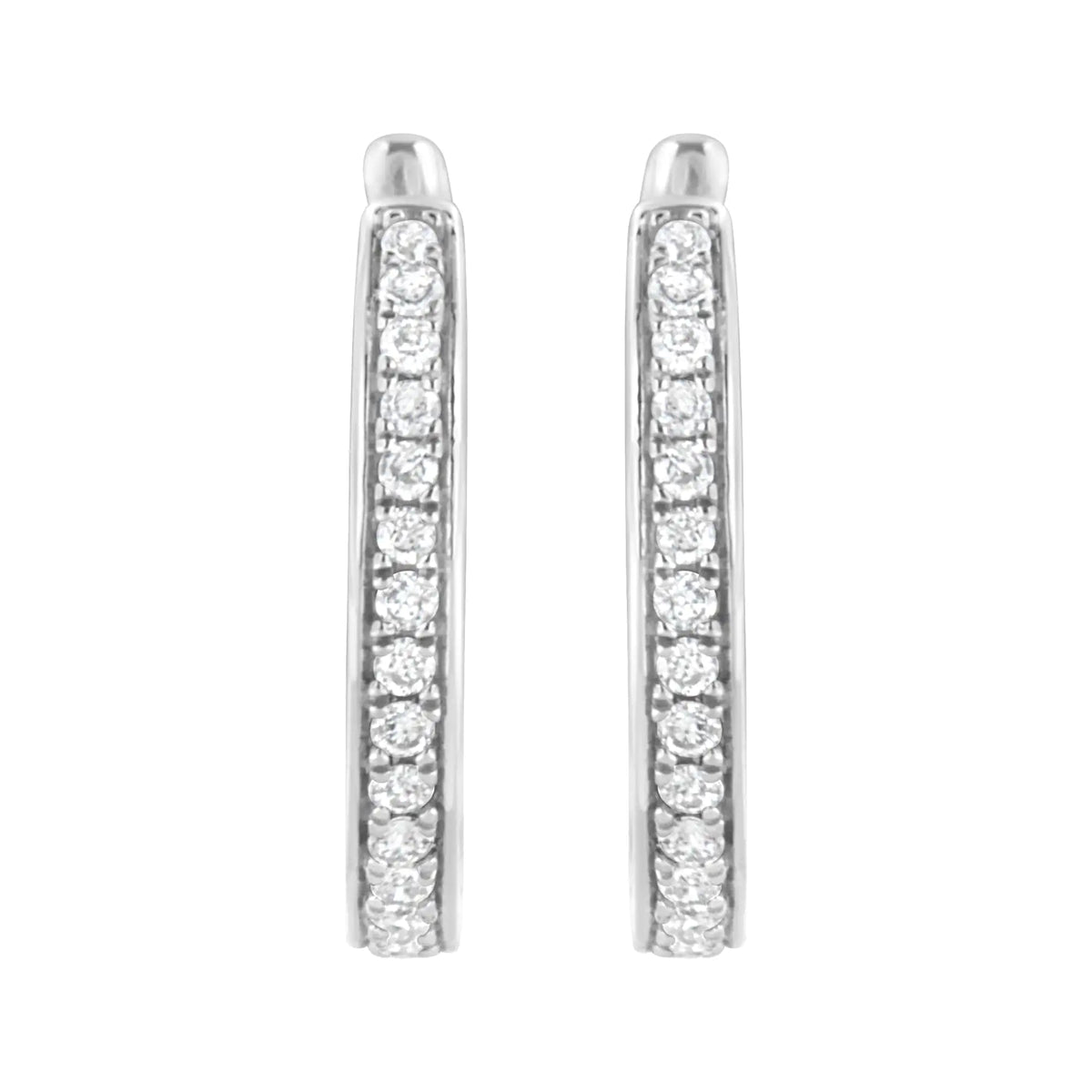 .925 Sterling Silver 1/2 cttw Lab Grown Diamond Hoop Earring (F-G Color, VS2-SI1 Clarity)