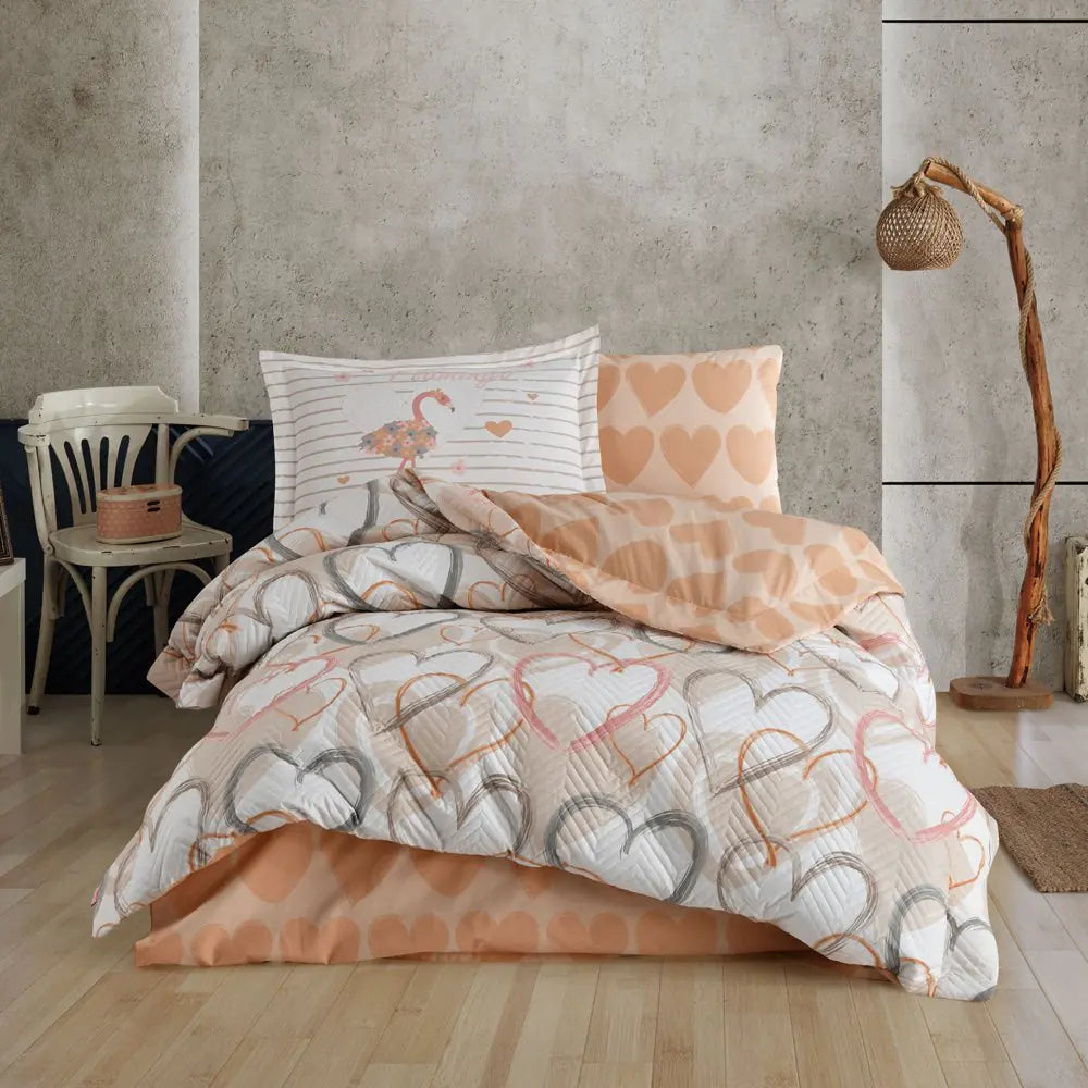 Juego de cama individual acolchado Hobby Diana, marrón