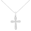 Collier pendentif croix incrusté de diamants 1/4 ct en argent sterling 925 de 18 po (couleur IJ, pureté I1-I2)