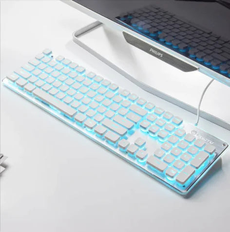 Teclado luminoso para juegos con cable USB: ideal para uso en el hogar y la oficina