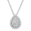 Collier avec pendentif en forme de goutte en argent sterling 925 avec diamants cultivés en laboratoire de 3/8 ct (couleur FG, clarté VS2-SI1)