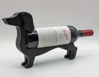 Portabotellas de vino con forma de perro salchicha