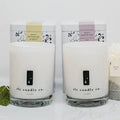 Juegos de regalo de velas de soja de dos mechas de lujo con romero, menta y té blanco "Spa Day"