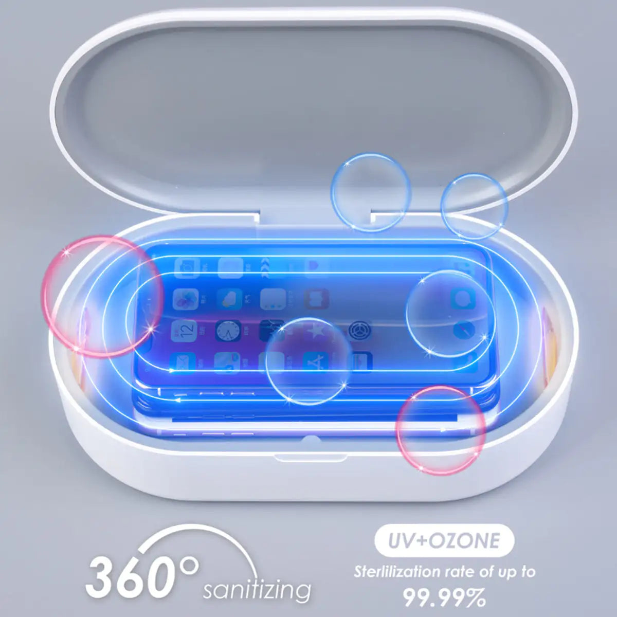 Sanicharge O2 Nettoie et charge votre téléphone