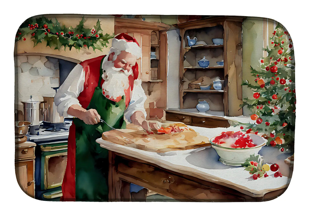 Esterilla para secar platos con forma de galletas de Papá Noel