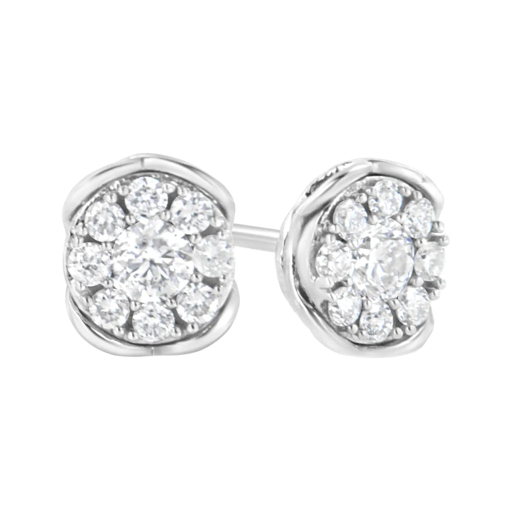 .925 Sterling Silver 1/2 cttw Lab Grown Diamond Composite Earring (F-G Color, VS2-SI1 Clarity)