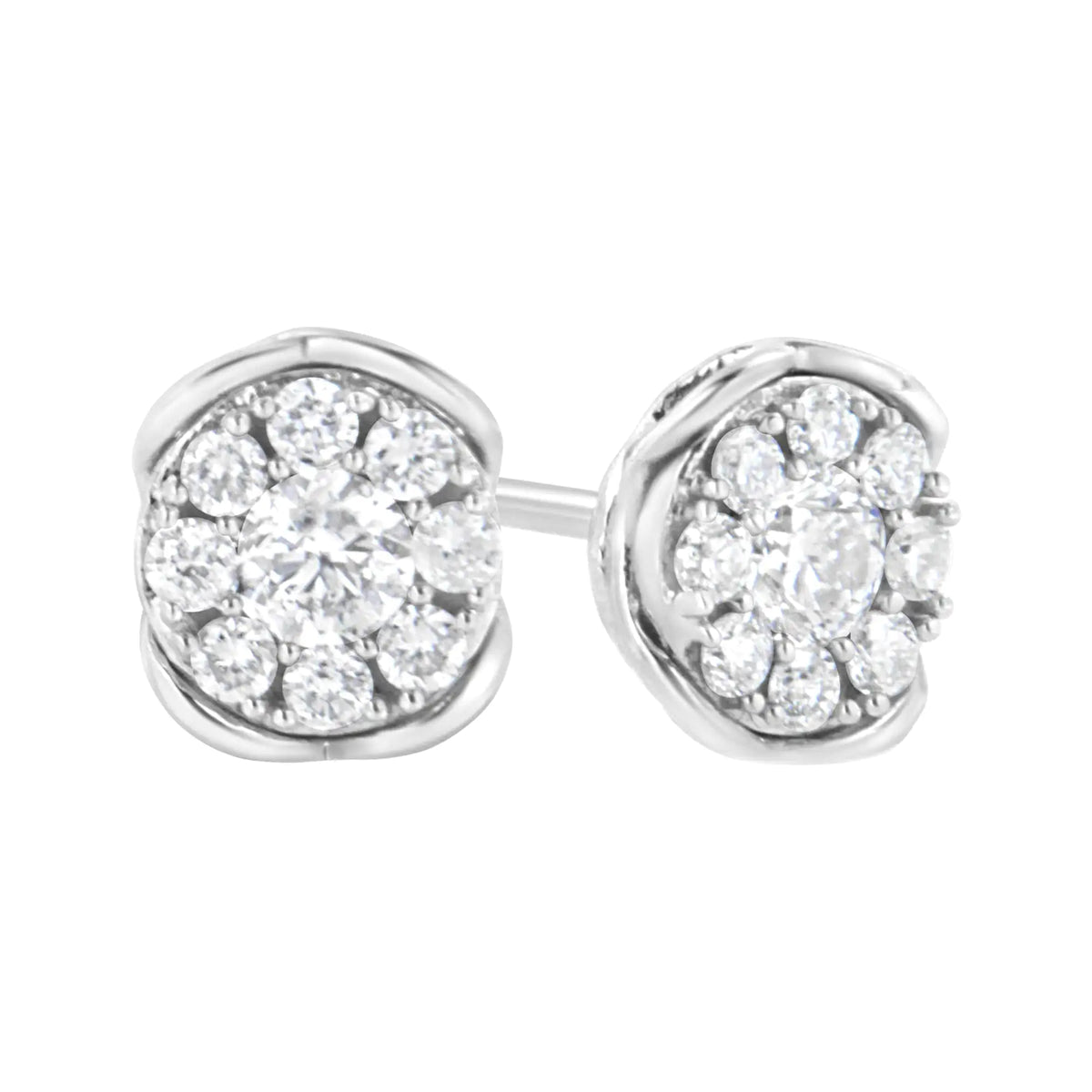 .925 Sterling Silver 1/2 cttw Lab Grown Diamond Composite Earring (F-G Color, VS2-SI1 Clarity)