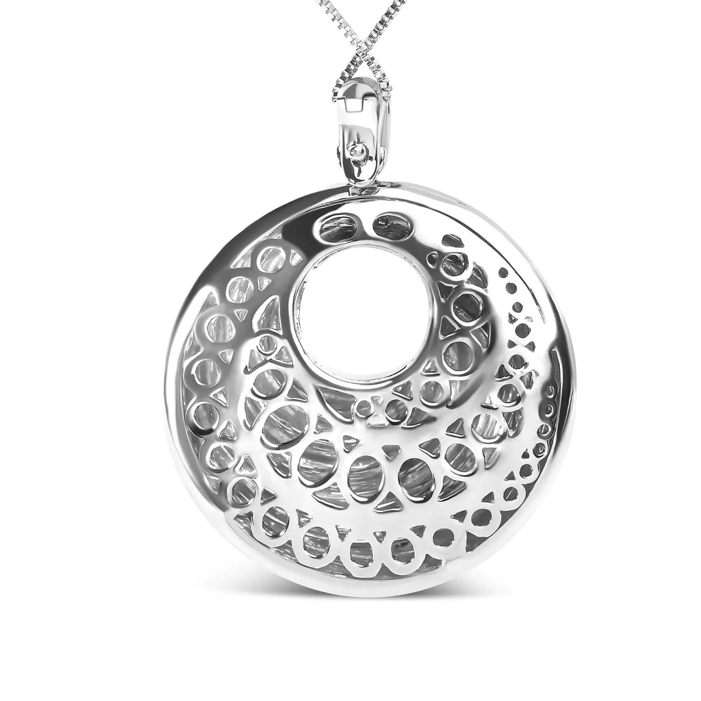 Collar con colgante de medallón de 18" con diseño de ondas infinitas en plata de ley 925