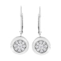 .925 Sterling Silver 3/4 cttw Lab Grown Diamond Cluster Dangle Earring (F-G Color, VS2-SI1 Clarity)