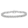 Pulsera de tenis con eslabones en forma de S y diamantes de 2,0 ct en plata de ley 925 (color IJ, claridad I3) - 7"