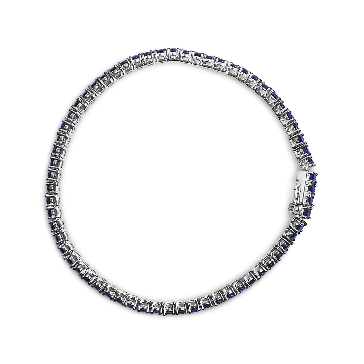 Pulsera de tenis de zafiro azul redondo creado de 5 3/4 quilates en plata de ley 925 (7,25 pulgadas)