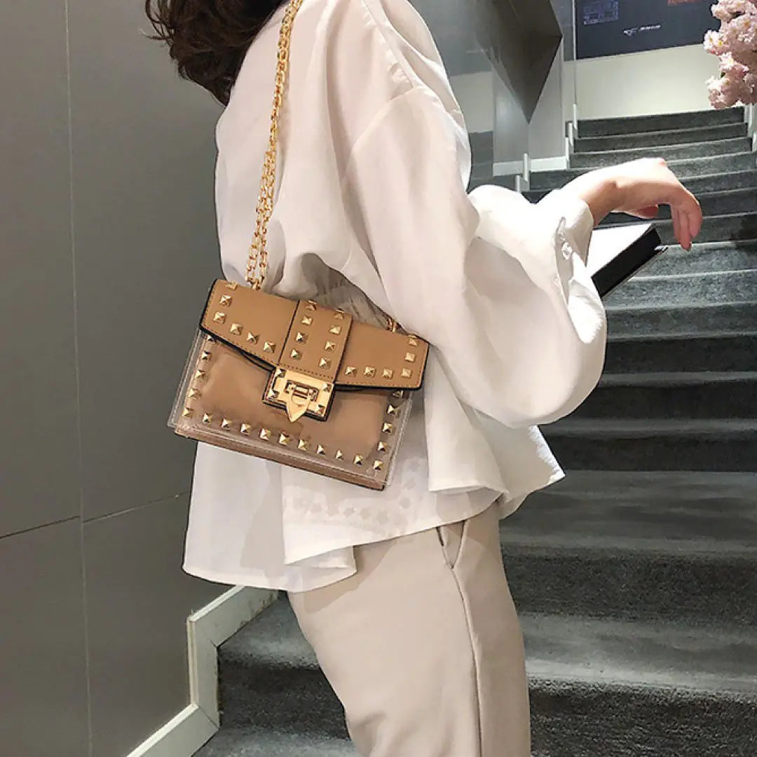Bolso de hombro Betty -Transparente/Bronceado