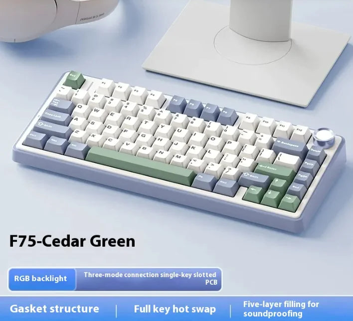 Teclado mecánico inalámbrico Bluetooth de tres modos
