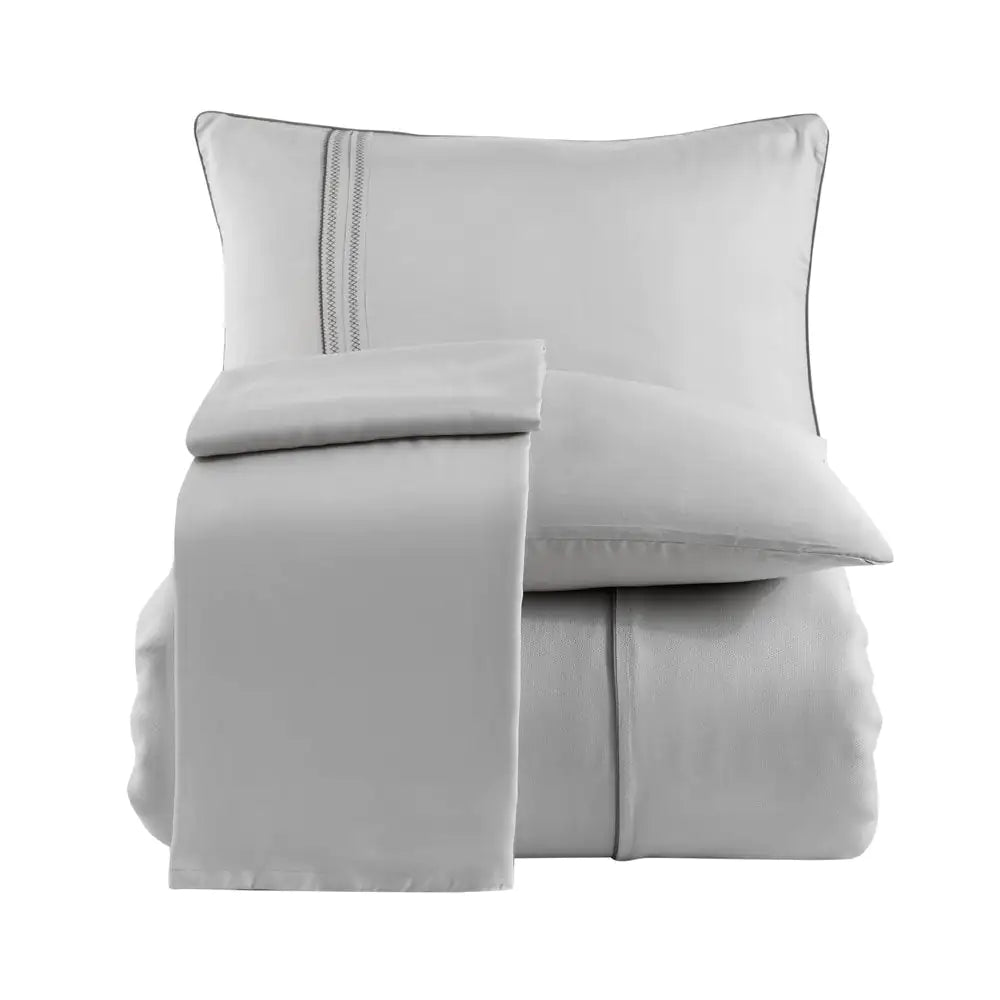 Juego de cama doble de seda modal Hobby, gris claro