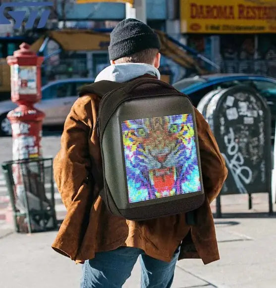 Mochila con píxeles LED inteligentes