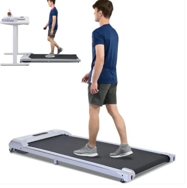 2 In 1 Under Desk Electric Treadmill 2.5HP, Remote Control, Display, Walking Jogging Running Machine Fitness Equipment For Home Gym Office